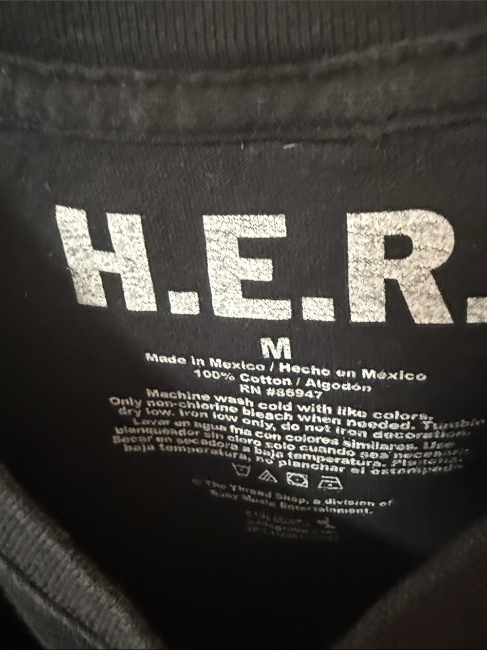 H.E.R. Black Graphic T-Shirt - Medium - Picture 2 of 4